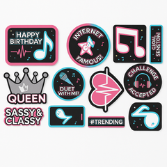 "Internet Famous" Birthday Party Cutout Decorations, 12-Pack