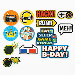 Party Town Block Building Game Birthday Cutouts - 12 Pack