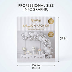 Elegant Silver Balloon Arch Kit