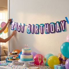 "Finally 21" Birthday Letter Banner