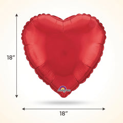 Radiant Red Heart-Shaped Metallic Balloon - 18-Inch