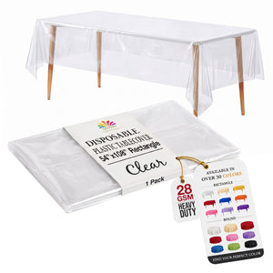 Clear Plastic Table Cover | 54 in. x 108 in.