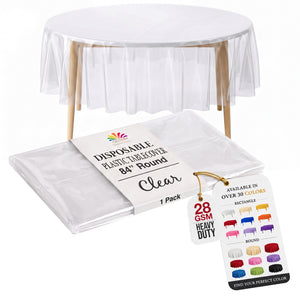Round Clear Plastic Table Cover | 84 in.