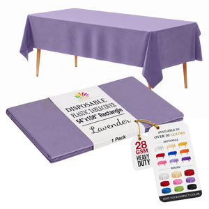 Lavender Plastic Table Cover | 54 in. x 108 in.