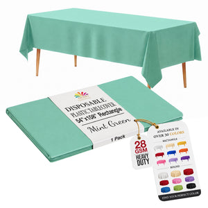 Mint Plastic Table Cover | 54 in. x 108 in.