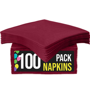 Burgundy Luncheon Napkins - 6.75 in. | 100 Count