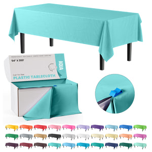54 in. x 300 Ft. Cut To Size Table Roll | Aqua | Case of 4