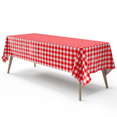 Red Gingham Plastic Table Cover
