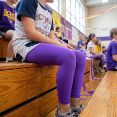 Kids' Purple Footless Tights - Cheerful Costume & Team Spirit Accessory