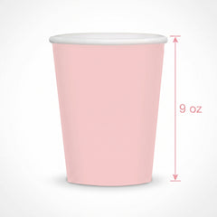 Pale Pink 9oz Paper Cups - Value Pack