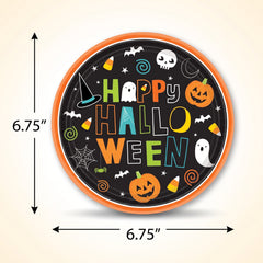 Spooky Halloween Friends 6.75" Round Paper Plates