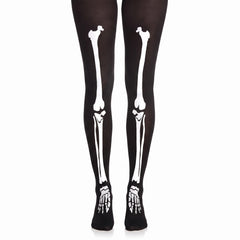 Adult Skeleton Bone Halloween Tights