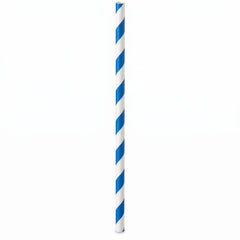Bright Royal Blue Paper Straws - 7.75 in.