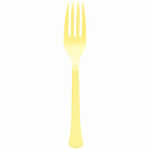 Heavy-Duty Light Yellow Plastic Fork - 7.5 in.