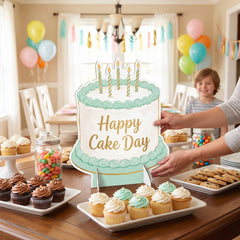 "Happy Cake Day" Cardboard Easel Birthday Sign
