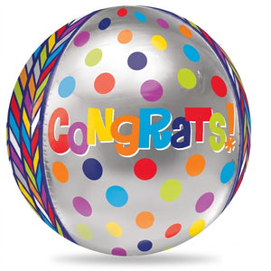 16-Inch Geometric Congrats Orbz Balloon