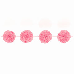 Elegant Pink Fluffy Tissue Garland - 12 ft for Weddings & Showers