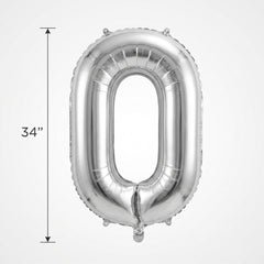Silver Foil Letter "O" Balloon - Metallic Super Shape