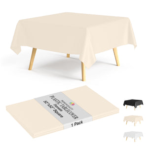 Premium Square Ivory Table Cover 52" x 52" | 1 Pack