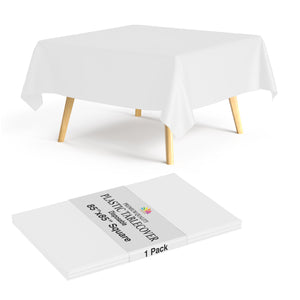 Premium Square White Table Cover 85" x 85" | 1 Pack