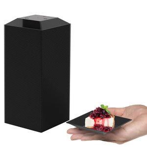 2.75 in. | Black Square Miniature Plates | 960 Count