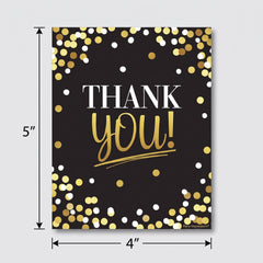 Black and Gold Birthday Thank You Card