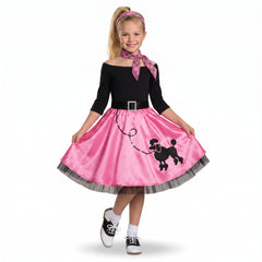 Girls' 1950s Miss Sock Hop Costume with Poodle Skirt & Accessories
