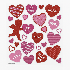 Amscan Valentine's Glitter Window Decoration Kit - 25-Piece Set