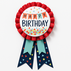 Happy Birthday Confetti Award Ribbon
