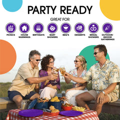 7 In. Purple Paper Plates - 50 Ct.