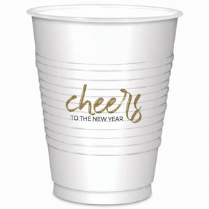 "Cheers To The New Year" 16oz Plastic Tumblers - 25 Pack
