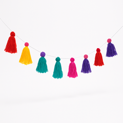 Vibrant Multi-Coloured Pom Pom Garland for Diwali