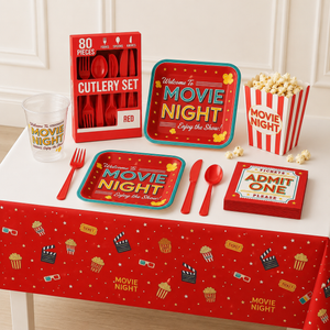 161 Pcs Movie Night Party Kit - For 20 Guests