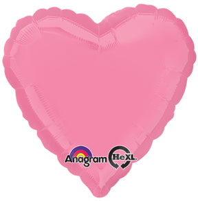 18 inch Bright Bubble Gum Pink heart foil balloon