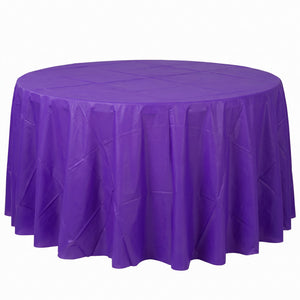 Vibrant Purple 84" Round Plastic Table Cover