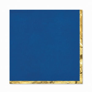 Royal Blue Beverage Napkins with Gold Hot Stamp - 5 In. X 5 In.