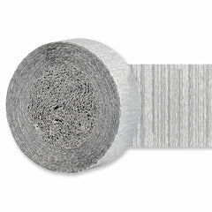 Silver Crepe Streamer - 200ft Shimmering Party Decoration