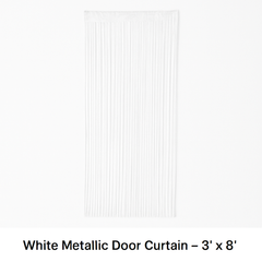 White Metallic Door Curtain - 3' x 8'