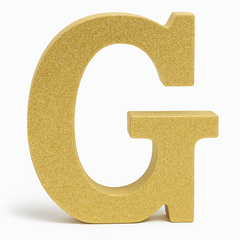 Glitter Gold Letter "G" Standing Block Sign - 4-Inch Decorative Party Accent
