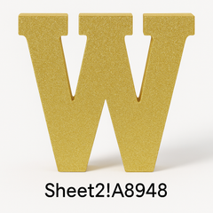 Glitter Gold Letter W MDF Sign - Hanging or Standing Decoration