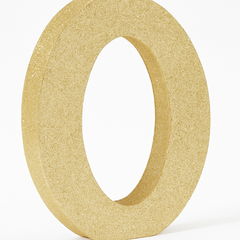 Glitter Gold "0" Hanging Number Sign, 10-Inch