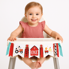 Friendly Farm High Chair Pennant Banner for Baby's First Birthday