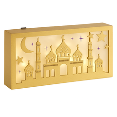 Light-Up Eid Shadowbox Sign with Mosque Silhouette