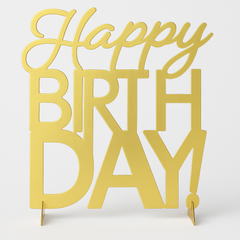 Golden Age Happy Birthday Foil Table Centerpiece Decoration