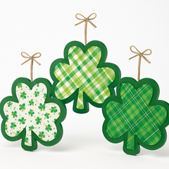 St. Patrick's Day Shamrock Hanging Sign Set - 3 Pack