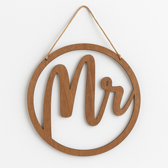 "Mr." Chair Sign with Ribbon - Elegant Wedding Decoration