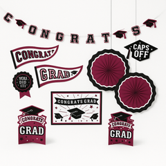 Maroon Graduation Room Decorating Kit