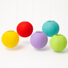 Mini Rainbow Hanging Lanterns - Metallic Decoration