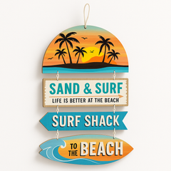 Summer Beach Life Hanging MDF Sign