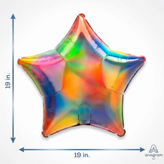 Iridescent Rainbow Star Foil Balloon